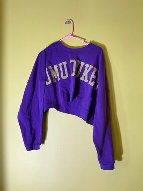 Purple JMU Dukes Collegiate crop sweatshirt